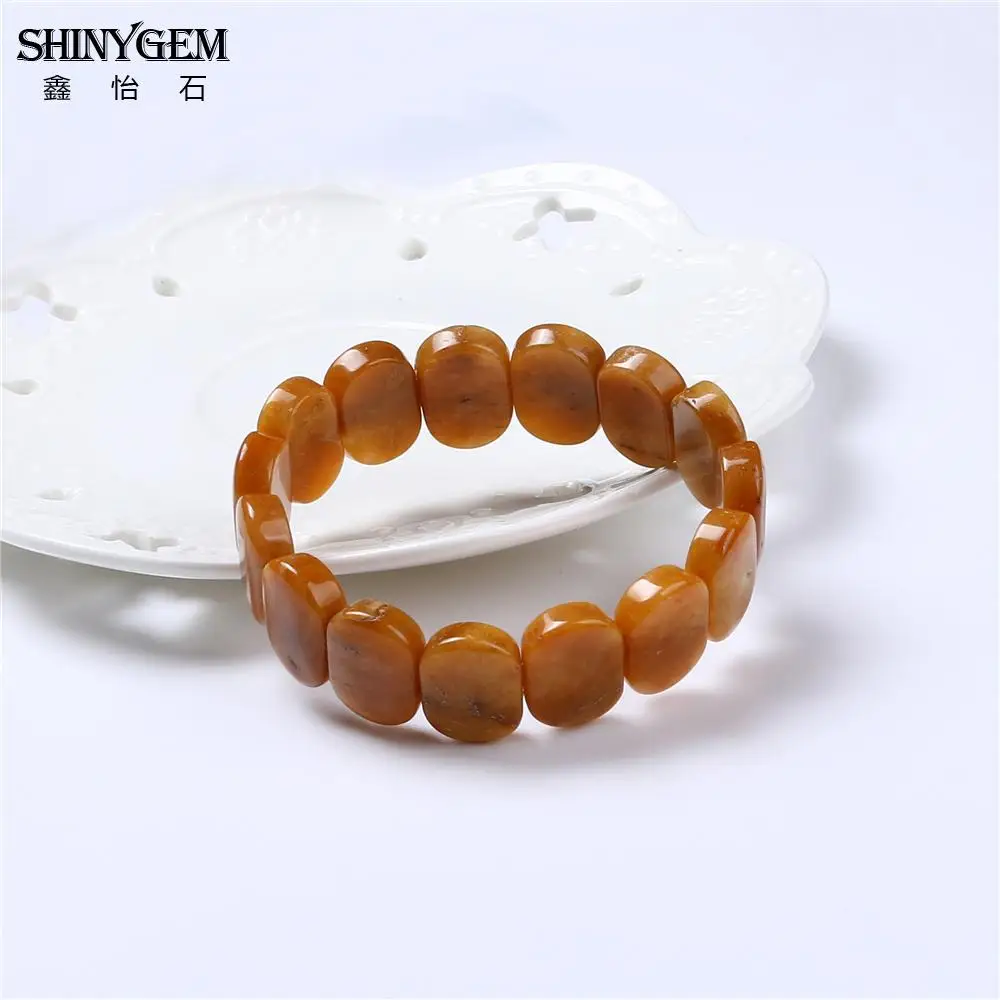 ShinyGem 13*18 мм овальные желтые нефриты браслеты и DIY ручной работы эластичные