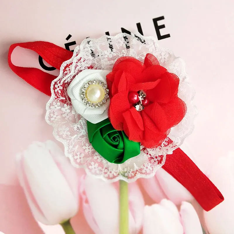 Детская повязка на голову с цветочным принтом для девочек эластичные шифоновые