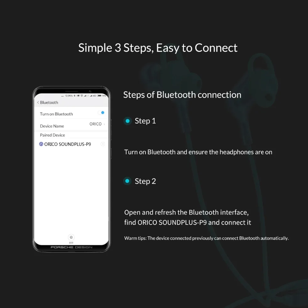 ORICO Магнитный Водонепроницаемый спортивный бас беспроводной Bluetooth наушники Встроенный микрофон с Hifi наушники для iPhone xiaomi смартфон ПК