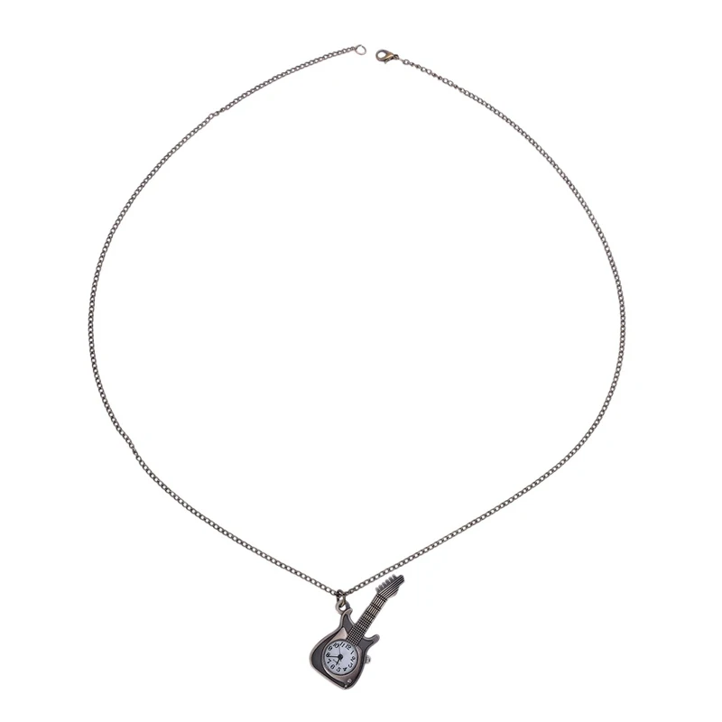 Quartz Pocket Watch Bronze Classic Violin Shape Creative Fashion Women Gifts Personality Antique Pendant Charm Watches Chain | Наручные