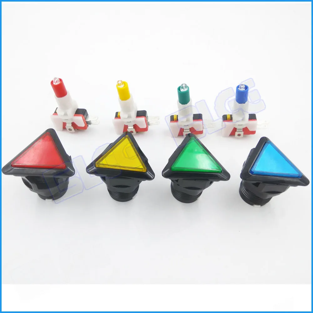 39 мм треугольная аркадная кнопка переключатель LED мгновенная с подсветкой