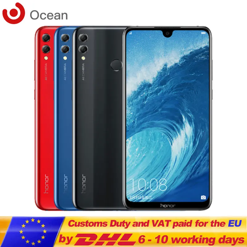 Huawei Honor 8X Max мобильный телефон 7 12 дюймов Android 8 1 16MP Восьмиядерный экран отпечатков