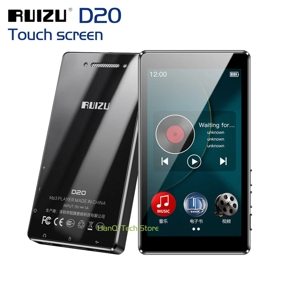 MP3-плеер ruyazu D20 с полным сенсорным экраном 8 ГБ, музыкальный плеер, поддержка fm-радио, запись видео-плеера, электронная книга со встроенным динамиком