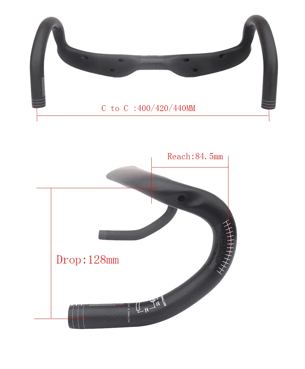 FCFB 2017 без логотипа карбоновый руль для велосипедов внутренний дорожный 31 8*400/420/440