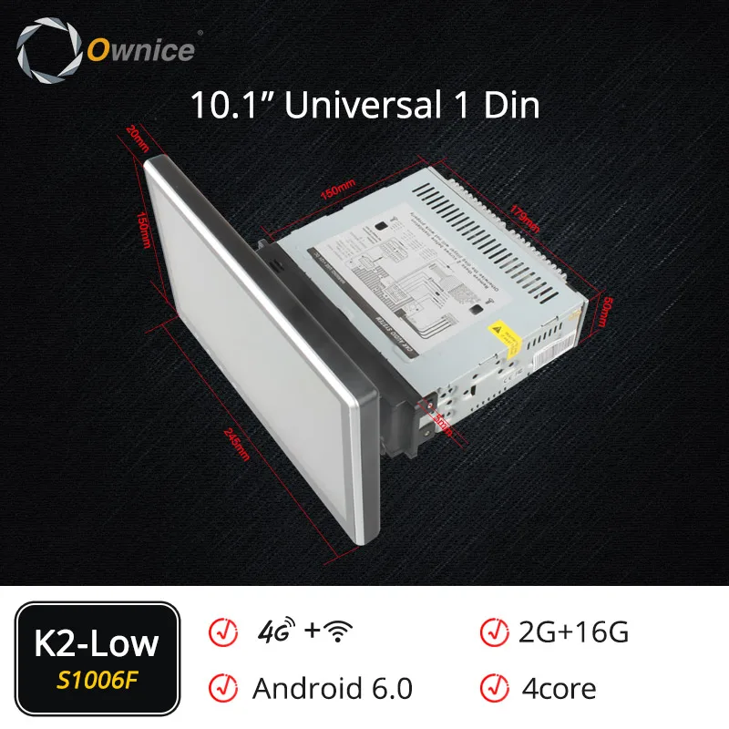 Owice K2 Android 6,0 Octa 8 ядерный 10," Универсальный 2 din Автомобильный dvd-плеер gps Navi 4G LTE 2 Гб ram 32 ГБ rom DAB+ TPMS Carplay DVR - Цвет: S1006 K2-Low