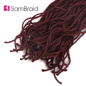 SAMBRAID Natural Faux Curly Locs Crochet Hair Extensions 20 Inch Soft Crochet Braids Curly Dreadlocks Hair Synthetic Hair