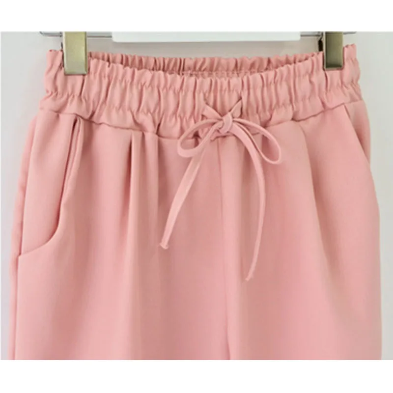 Женские брюки султанки с завышенной талией свободные эластичные спортивные в