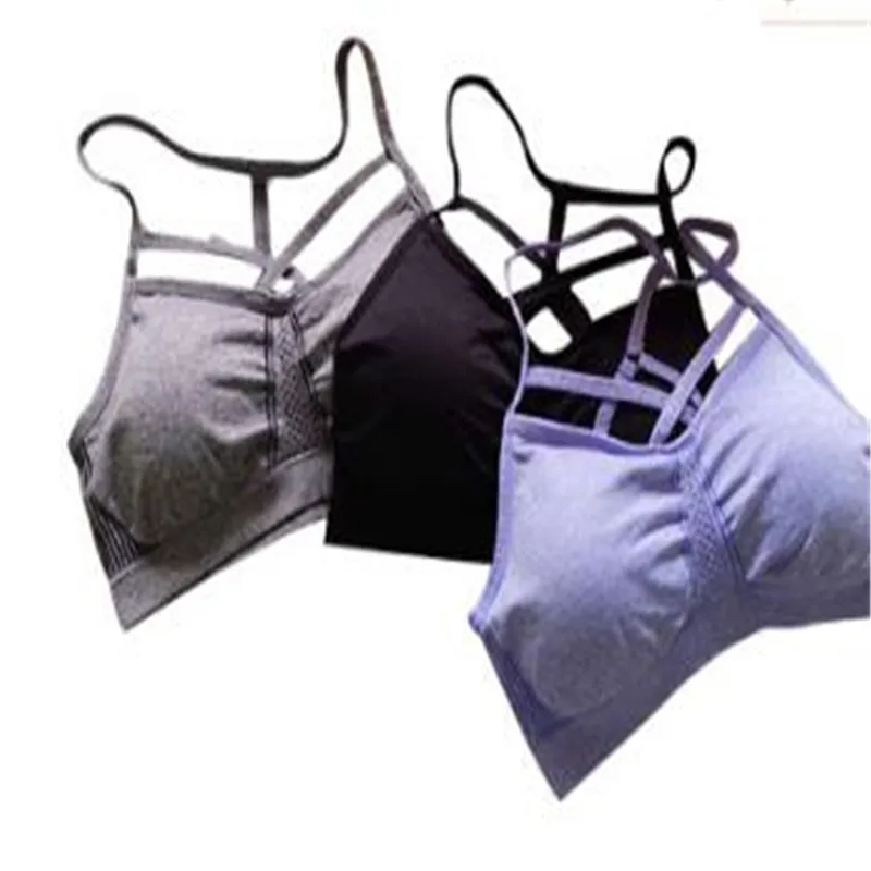 100pcs/Women Custom Sport High Quality ladies beautiful bra sexy design Black stretch running bra with a nice back