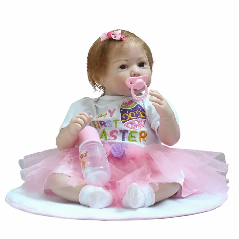 

55cm Baby Dolls Silicone Reborn Doll Girl Bebe Reborn Doll Early Education Dolls Pink Princess Birthday Gift Kid's Toys