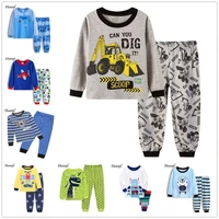 digger baby boy pajamas clothes suits long sleeve cotton children t shirts trouser pyjamas set kid sleepwear 2 3 4 5 6 7 years