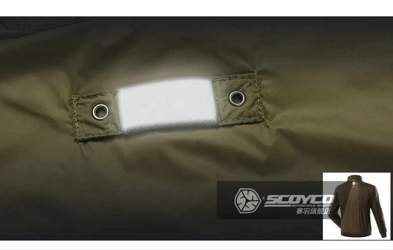 SCOYCO зеленая мотоциклетная ветровка портативная мотоциклетная куртка мужская водонепроницаемая вентиляционная ветрозащитная ветровка мужская JK50