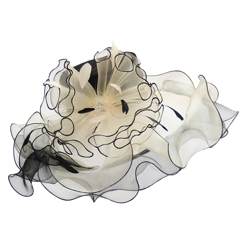 Women's Church Derby Fascinator Cap Kentucky Tea Party Wedding Hat for Women Wide Brim Fedoras A501 | Аксессуары для одежды