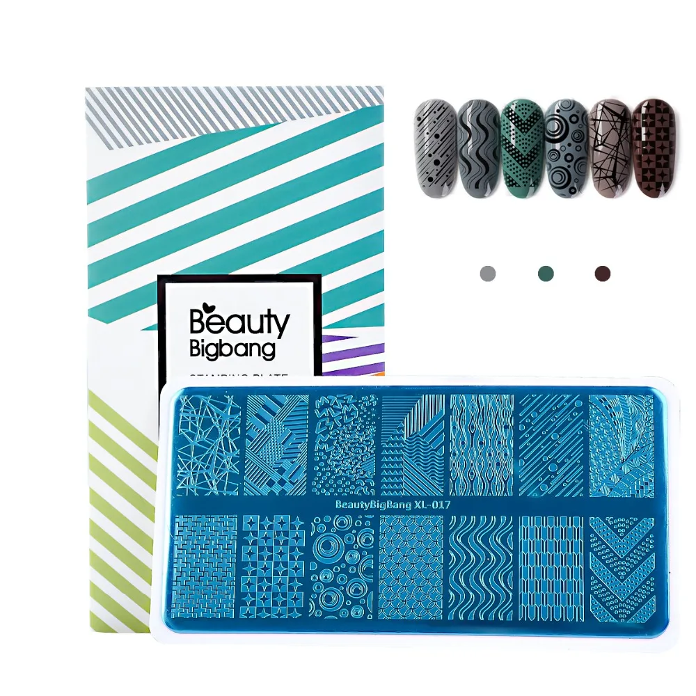 BeautyBigBang волнистые полосатые геометрические изображения XL-017 штамповочные пластины инструмент для дизайна ногтей DIY ногти Печать нержавеющая сталь штамповочная пластина