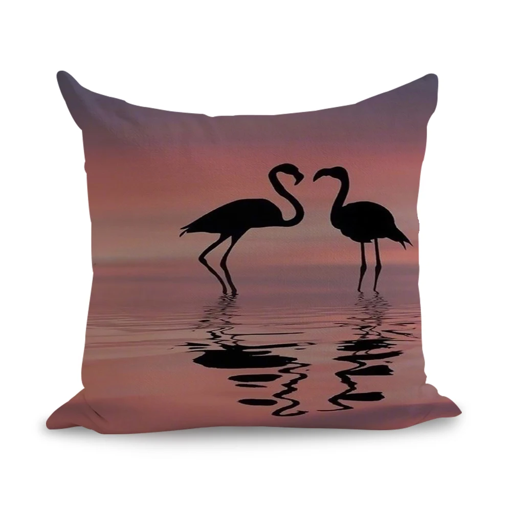 Тропический Розовый фламинго в голубые воды океанов где вы будете Подушка евро