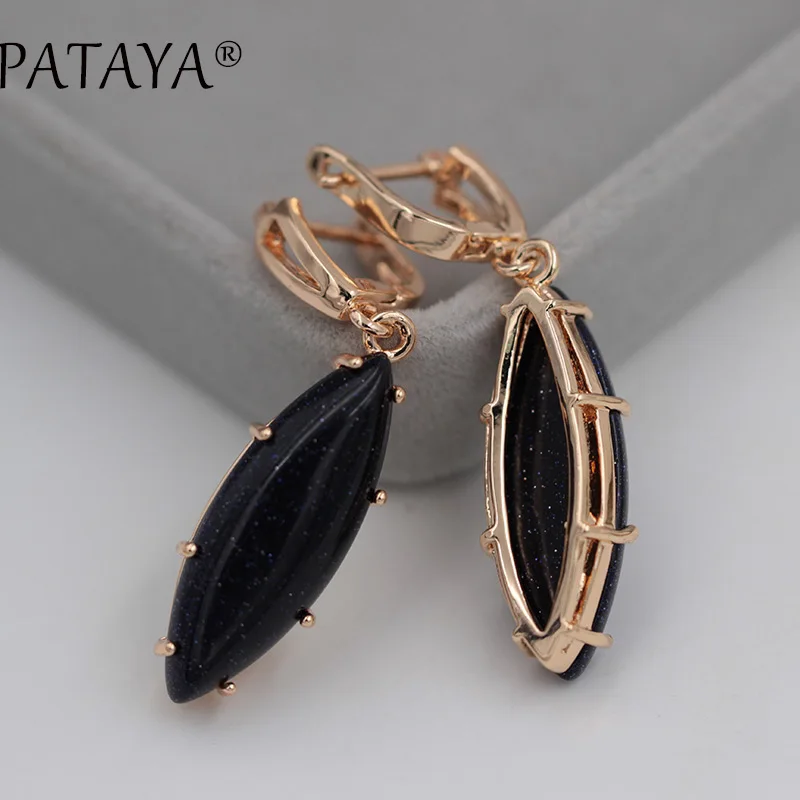 PATAYA, эксклюзивный RU,, 585, розовое золото, висячие серьги, разноцветные, натуральный камень, серьги для женщин, вечерние, свадебные, индийские ювелирные изделия