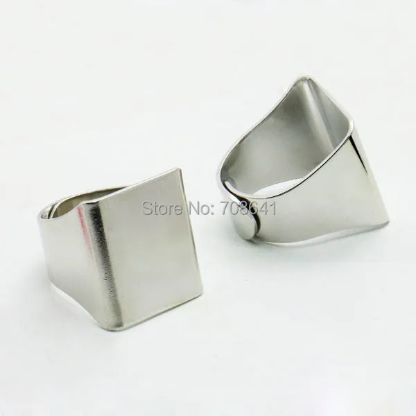 19x20 мм Пустые мужские Регулируемые настройки кольца квадратные ободки основания