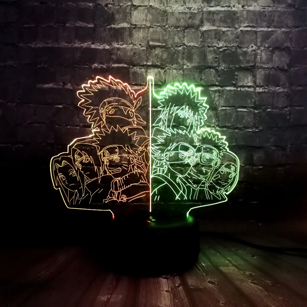 Новый 3D Лава смешанный 7 цветов изменить Uzumaki Наруто японского аниме тема блеск