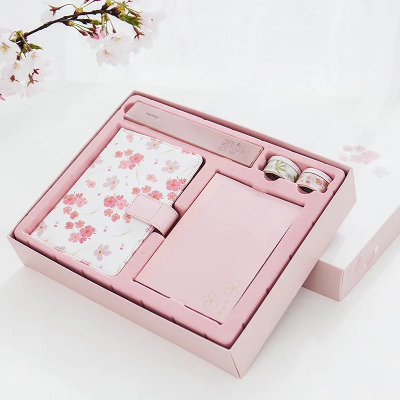 Чехол из ПУ кожи Meet Sakura ежедневный подарочный набор для блокнота с ручкой лентами