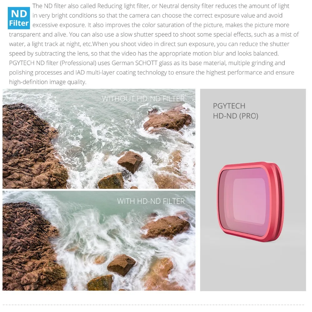 PGYTECH OSMO карманный фильтр UV CPL ND/ND-PL набор фильтров для объектива камеры Набор для DJI OSMO карманный фильтр для объектива камеры аксессуары