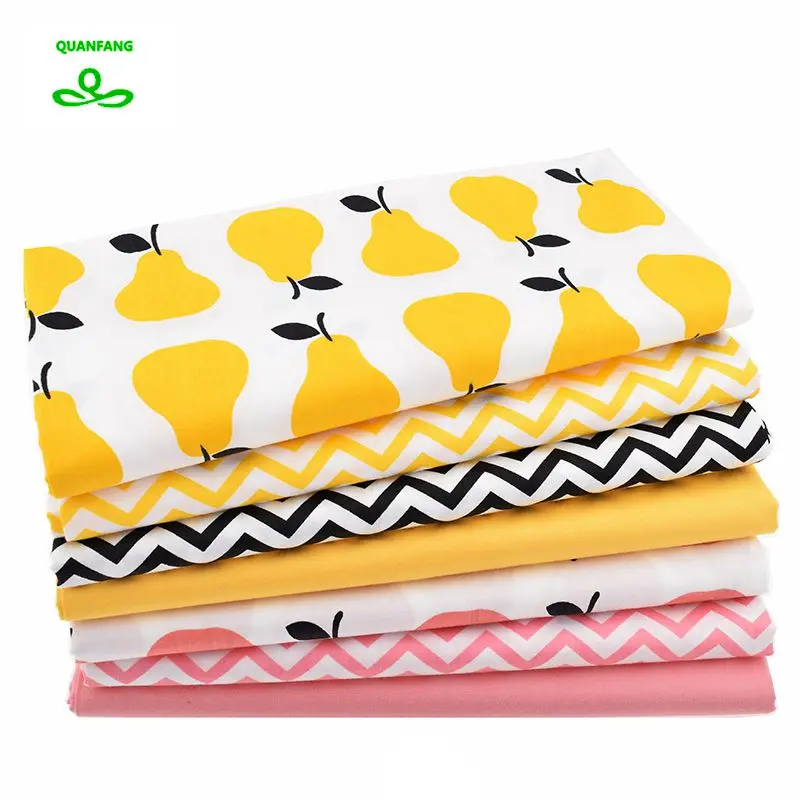 

7pcs/Lot Printed Twill Cotton Fabric For Sewing Patchwork Pear Tissue Cloth Handmade DIY Quilting Sheets Material 40cmx50cm