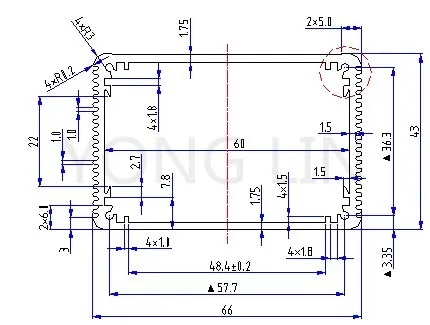 1 шт. алюминиевая коробка/коробка переключателя 66*43 100 мм/выходная