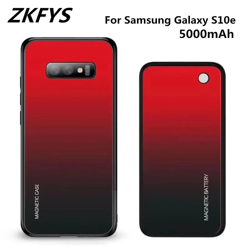 

ZKFYS Portable Power Bank Case For Samsung Galaxy S10e Battery Cover 5000mAh Wireless Charging Battery Case Magnetic Powerbank