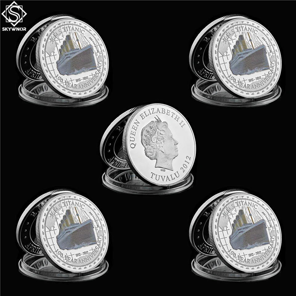 5PCS Commemorative Titanic Silver Coin 1912 100 Year Anniversary Memory Of Rms Victims Tragedy Of The Titanic Collect