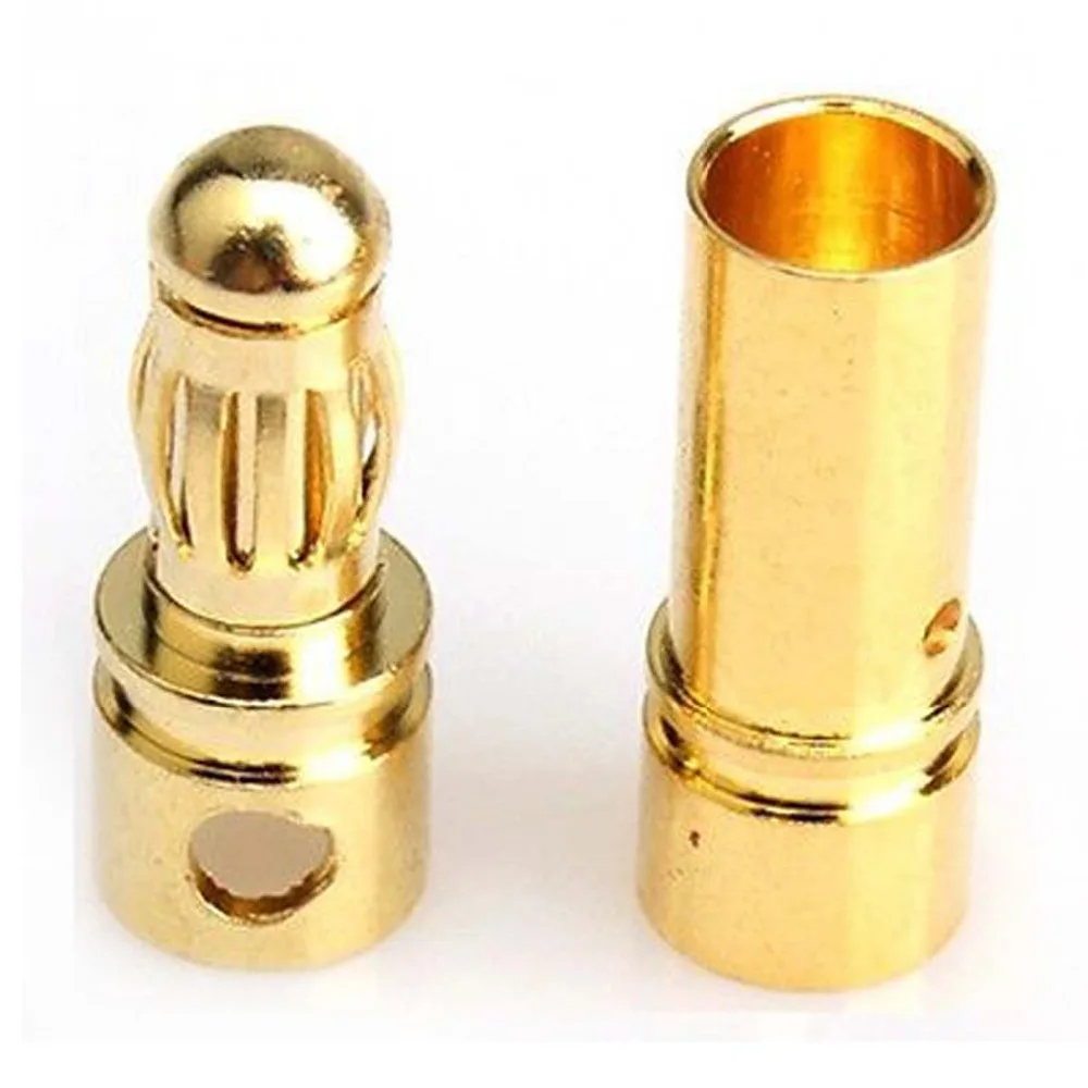 

3.5mm 3.5 Gold Bullet Connector Male Female Plug for RC Lipo Battery ESC Motor