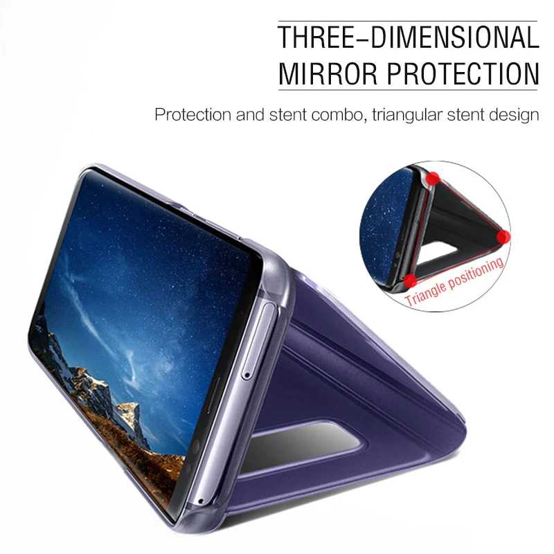 Прозрачный умный зеркальный флип кейс KEYSION для OPPO Reno R17 Pro F11 кожаный чехол