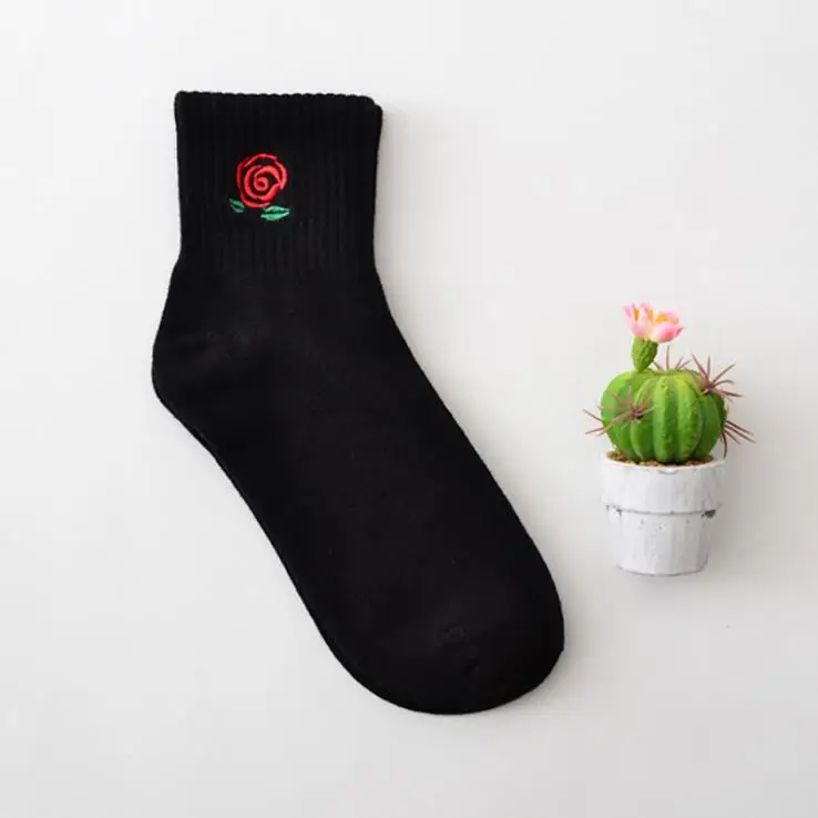 Размер 35-40, унисекс, хлопковые носки Kawaii, молочная Роза, алоэ вера, Harajuku, носки для женщин и мужчин, Calcetines, черные, белые, серые носки, 16 цветов, WZ054 - Цвет: 2