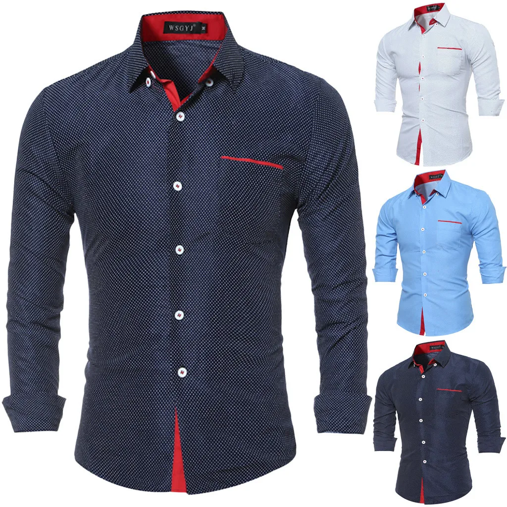 Мужская модельная рубашка с длинным рукавом модная блузка топы camisa masculina мужские