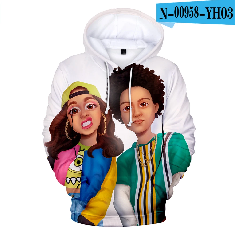 3D Толстовка rapper Cardi B 3D Толстовка Женская толстовка с принтом утонченность Cardi B Толстовка Мужская Хип-Хоп Harajuku Толстовка XXS-4XL - Цвет: 3D
