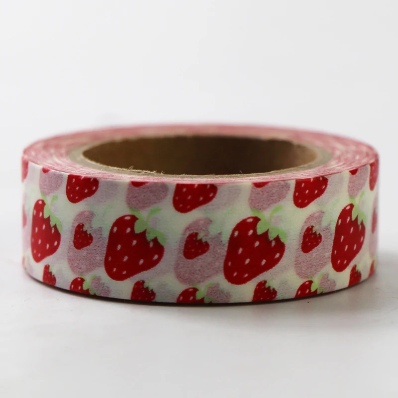 

6 Rolls Strawberry Flower Heart Washi Tape Set Decoration Paper Masking Tapes Label Adhesive Tape DIY Scrapbook Sticker,15mm*10m