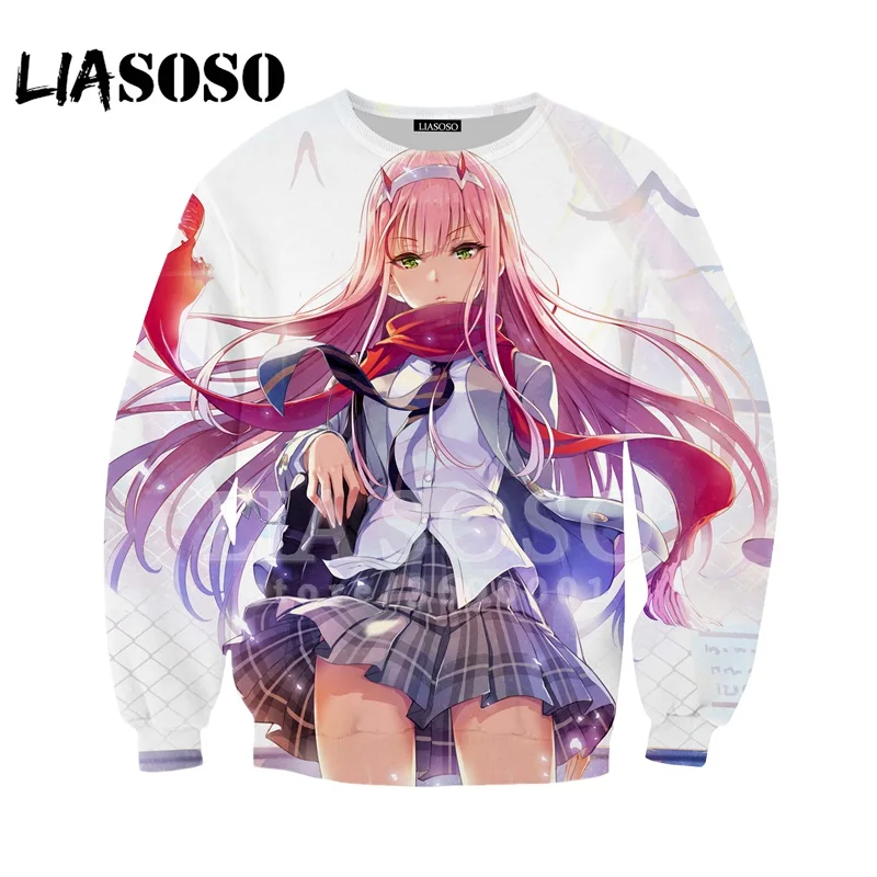 5 Liasoso толстовка с капюшоном 3d принт для мужчин и женщин аниме Дарлинг в The Franxx Zero Two сексуальная обувь для девочек Повседневный пуловер Long-sleeveX0555 - Цвет: 5