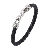 new design woven leather rope bracelet men women jewelry trendy stainless steel buckle fashion hand bracelet bangle gift sp0325