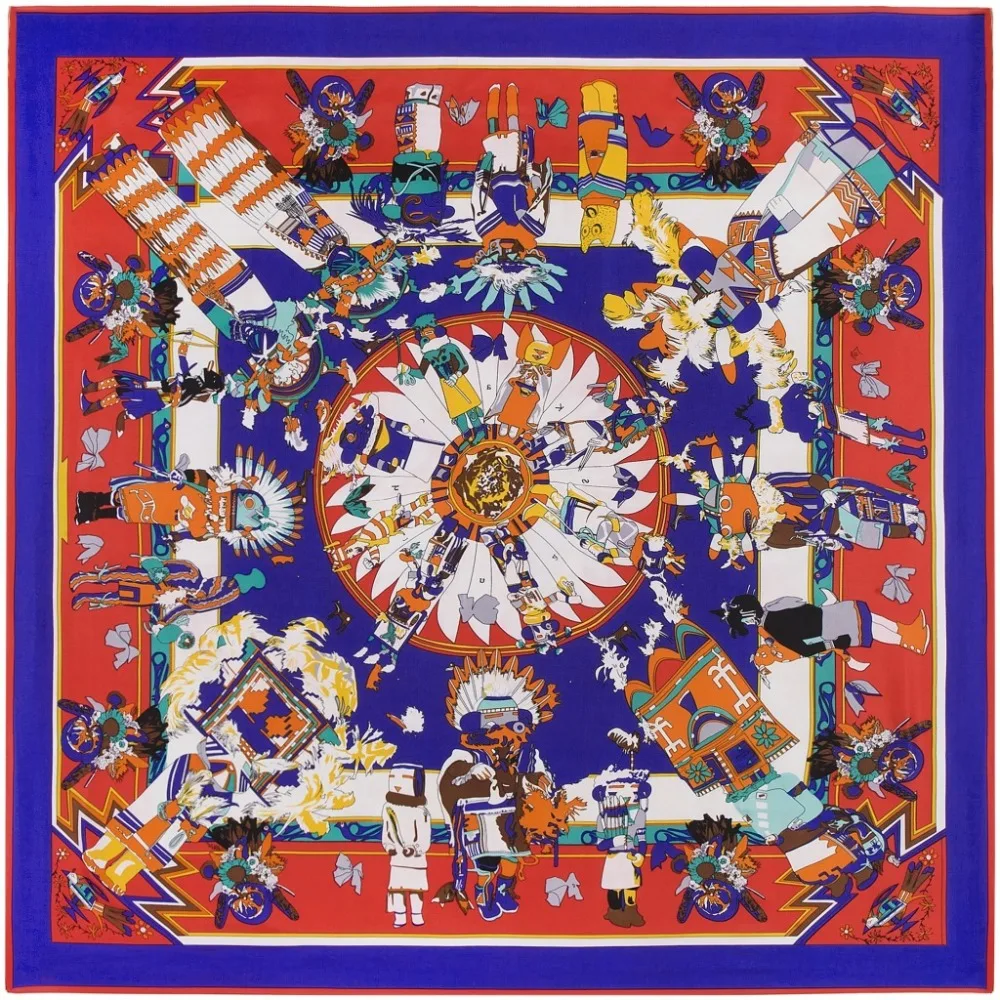 Новинка 2016 качественный Шелковый квадратный шарф роскошный бренд индийский узор