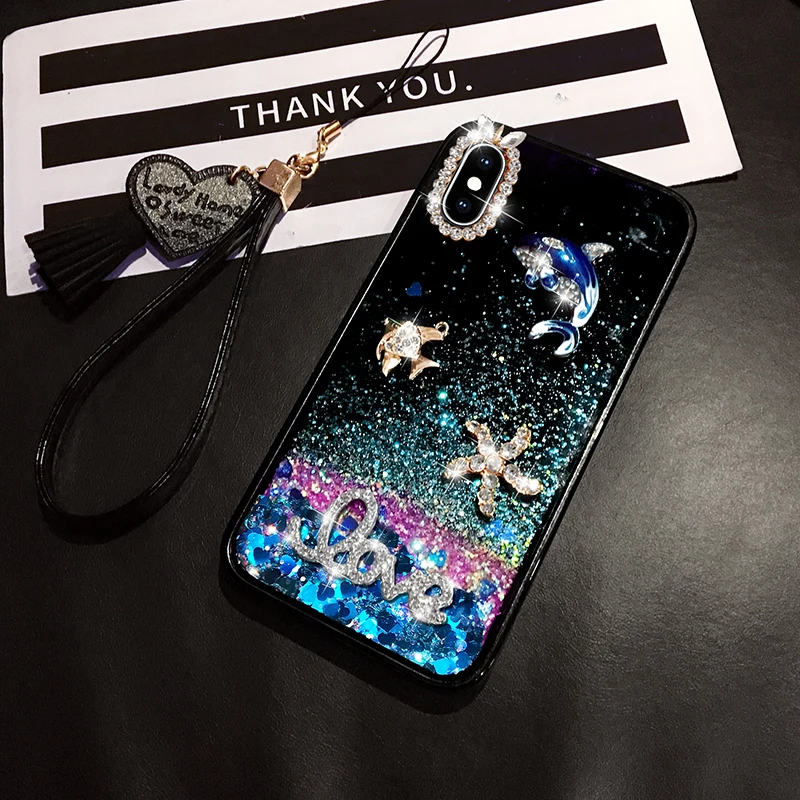 Glitter Sand PHONE Case for Iphone 6 6S 7 8 Plus Protective phone back cover case X XR XS MAX shell pattern Silicone | Мобильные