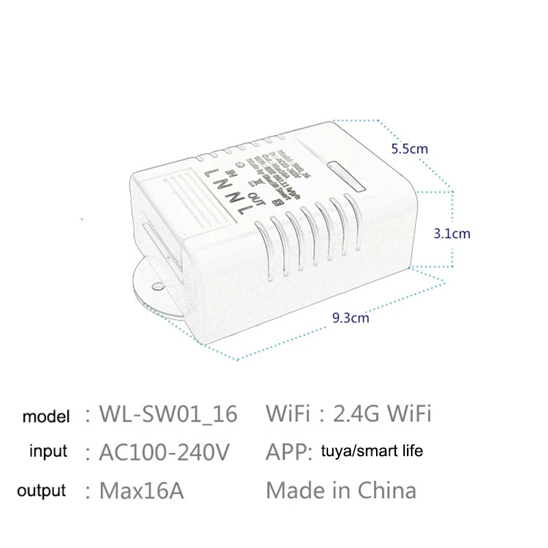 Tuya Smart Life Wifi умный переключатель реле 10A 16A беспроводной пульт дистанционного управления работает с Alexa Google Home мини IFTTT умный дом