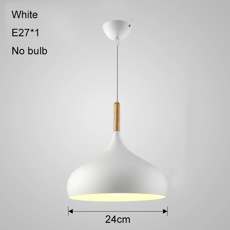 White no bulb Скандинавский светодиодный подвесной светильник s современный деревянный промышленный светильник алюминиевый подвесной светильник для столовой спальни гостиной Светильник E27 - Цвет корпуса: White no bulb