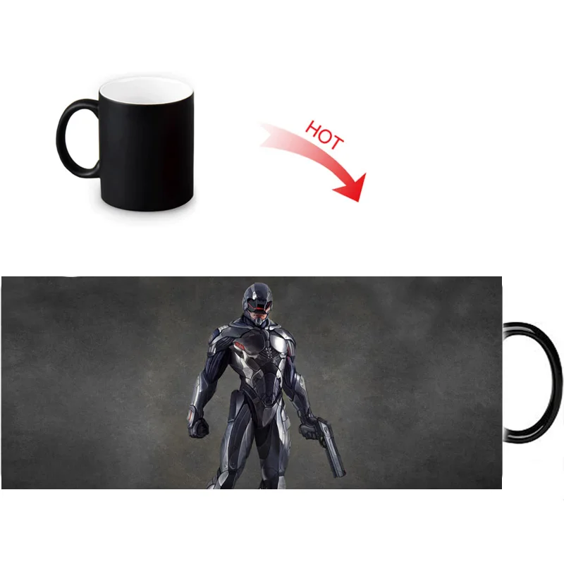 Robocop термоактивная кофейная кружка с изменяющимся цветом на заказ керамические