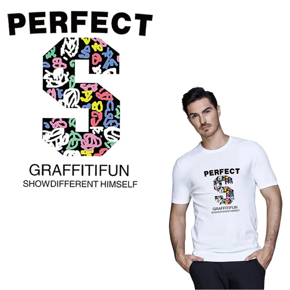 

Personality letter S patches iron on summer T-shirt heat transfer pyrography for DIY clothes bags decoration printing washable