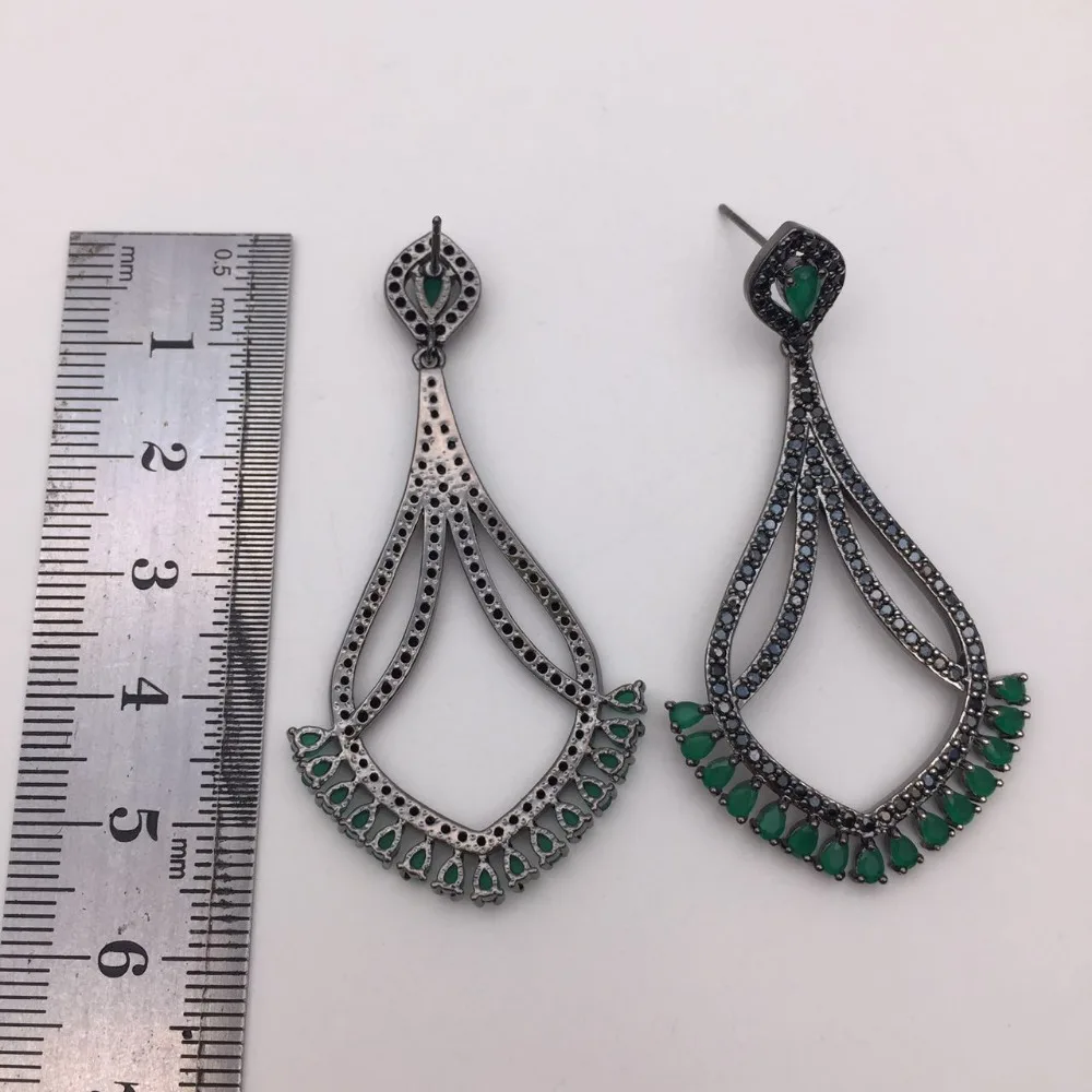 L5.5 * W2.9cm кубический цирконий элегантный уникальный дизайн веерообразные полые