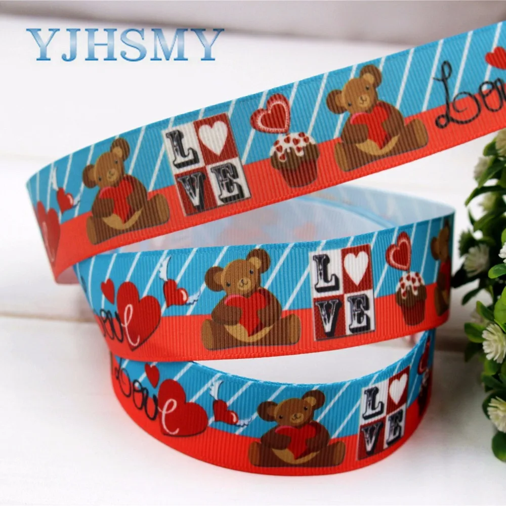 YJHSMY H-17420-1432 10 ярдов 25 мм мультяшная лента термопечать grosgrain Свадебные аксессуары