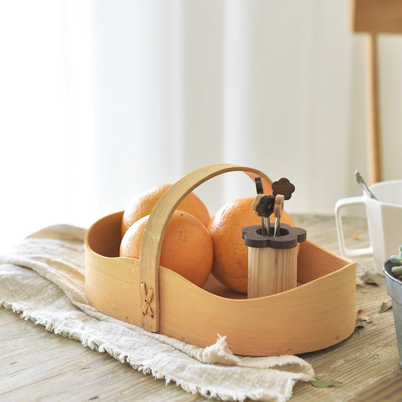 Handmade Clip Wood Storage Basket Japan Style Creative Bread/Fruits Display Eco Natural Picnic Photo Tools | Дом и сад