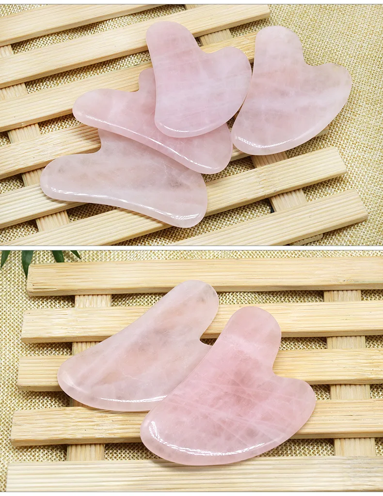 V Форма Gua Sha Нефритовый камень глубокое иглоукалывание массаж лица нефрит для лица массажер для глаз натуральные камни Guasha Инструмент розовый кварц