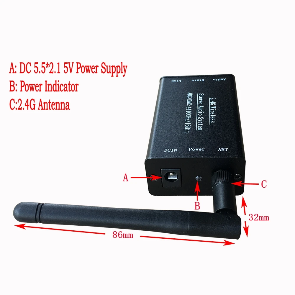 Беспроводной стереозвук передатчик ISM HIFI 5 в пост. Тока 2 4 ГГц 16 бит 44KSPS