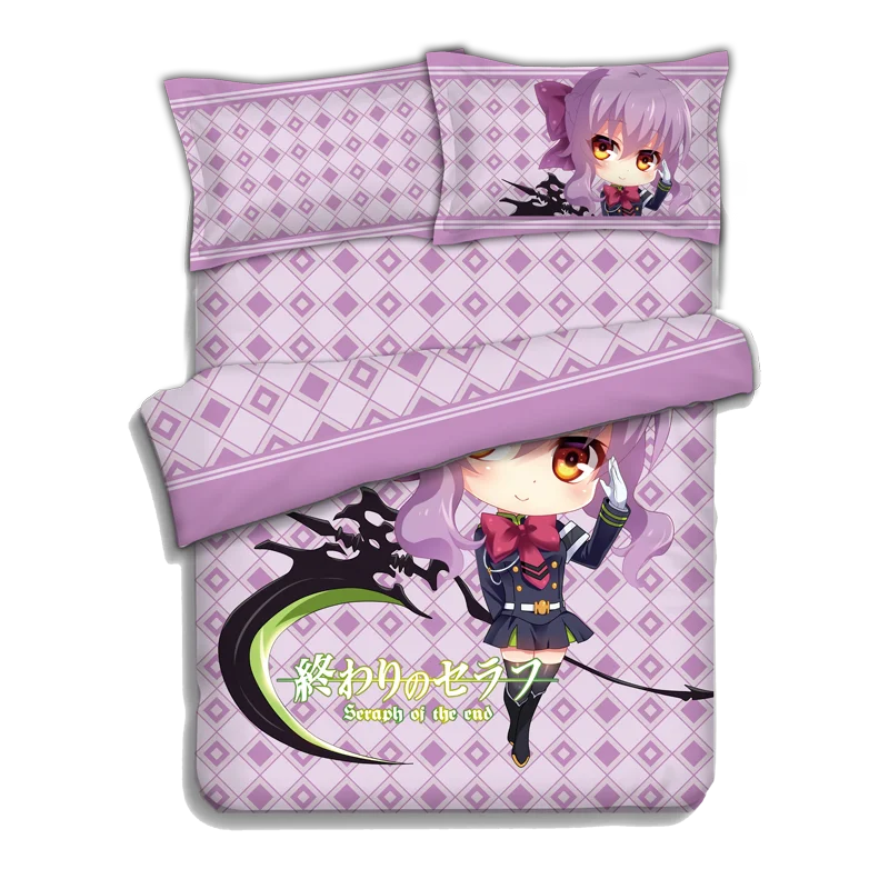 

Anime Seraph of the end Hiiragi Shinoa Bed sheets Bedding Sheet Bedding Sets Bedcover Quilt Cover Pillow Case 4PCS