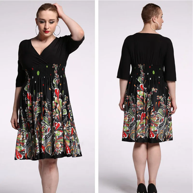 Женское платье макси с объемным принтом Boho богемное облегающее плиссированное