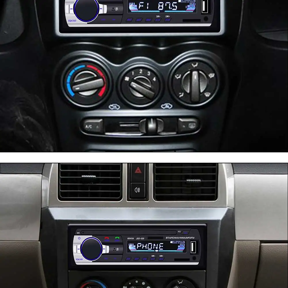 Громкой связи 1 Din Bluetooth автомобильный Радио стерео MP3 музыкальный плеер