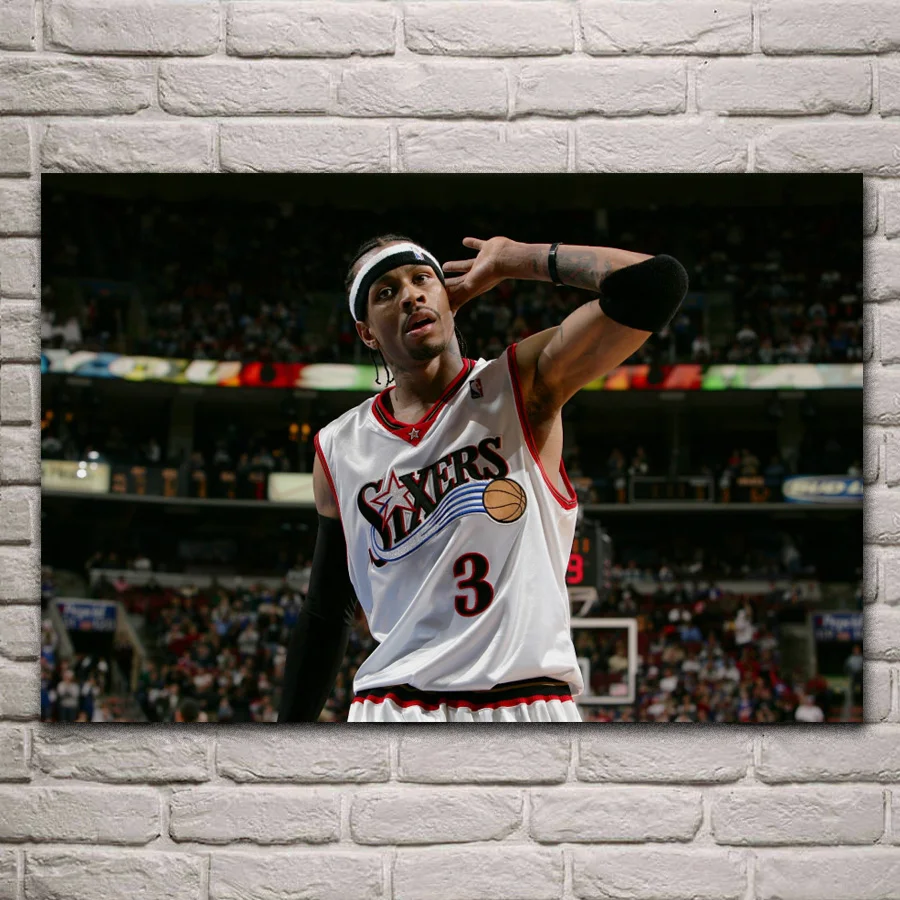 Баскетбольный постер Allen Iverson в Филадельфия Декор стен гостиной спальни EX535|fabric